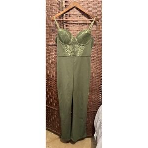 Lace Bustier Jumpsuit‎ Sleeveless Bodysuit Romper festival pants